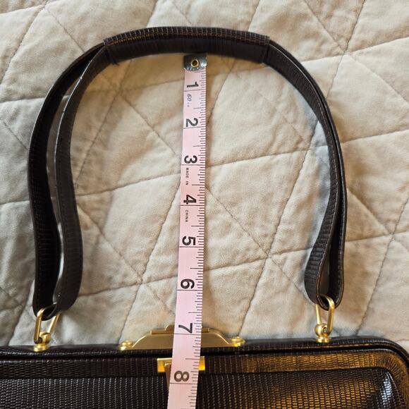 Via Spiga Purse Womens Expresso Snake Embossed Leather Classic Old Money READ - Picture 15 of 16